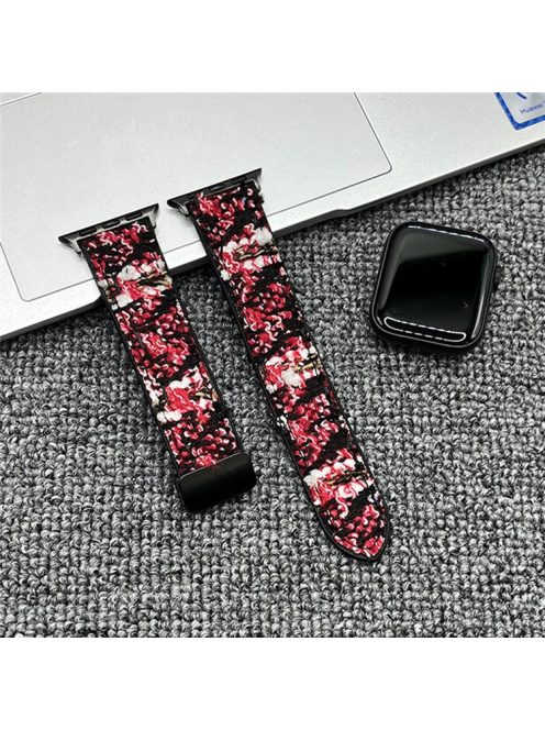 For Apple Watch 10 46mm / Ultra 2 / Ultra 49mm / 9 8 7 45mm / SE (2023) SE (2022) SE 6 5 4 44mm / 3 2 1 42mm Magnetic Plush Wristband - Red