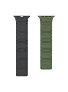 For Apple Watch 10 46mm / Ultra 2 / Ultra 49mm / 9 8 7 45mm / SE (2023) SE (2022) SE 6 5 4 44mm / 3 2 1 42mm Magnetic Silicone Watch Band - Army Green