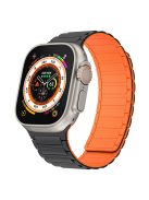 For Apple Watch 10 46mm / Ultra 2 / Ultra 49mm / 9 8 7 45mm / SE (2023) SE (2022) SE 6 5 4 44mm / 3 2 1 42mm Magnetic Silicone Watch Band - Black Orange