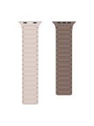 For Apple Watch 10 46mm / Ultra 2 / Ultra 49mm / 9 8 7 45mm / SE (2023) SE (2022) SE 6 5 4 44mm / 3 2 1 42mm Magnetic Silicone Watch Band - Brown Apricot