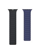 For Apple Watch 10 46mm / Ultra 2 / Ultra 49mm / 9 8 7 45mm / SE (2023) SE (2022) SE 6 5 4 44mm / 3 2 1 42mm Magnetic Silicone Watch Band - Dark Blue Black