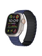 For Apple Watch 10 46mm / Ultra 2 / Ultra 49mm / 9 8 7 45mm / SE (2023) SE (2022) SE 6 5 4 44mm / 3 2 1 42mm Magnetic Silicone Watch Band - Dark Blue Black