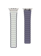 For Apple Watch 10 46mm / Ultra 2 / Ultra 49mm / 9 8 7 45mm / SE (2023) SE (2022) SE 6 5 4 44mm / 3 2 1 42mm Magnetic Silicone Watch Band - Light Grey+Blue