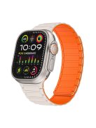 For Apple Watch 10 46mm / Ultra 2 / Ultra 49mm / 9 8 7 45mm / SE (2023) SE (2022) SE 6 5 4 44mm / 3 2 1 42mm Magnetic Silicone Watch Band - Starlight Orange