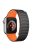 For Apple Watch 10 46mm / Ultra 2 / Ultra 49mm / 9 8 7 45mm / SE (2023) SE (2022) SE 6 5 4 44mm / 3 2 1 42mm Magnetic Silicone Watch Strap - Black+Orange