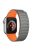 For Apple Watch 10 46mm / Ultra 2 / Ultra 49mm / 9 8 7 45mm / SE (2023) SE (2022) SE 6 5 4 44mm / 3 2 1 42mm Magnetic Silicone Watch Strap - Grey+Orange