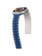 For Apple Watch 10 46mm / Ultra 2 / Ultra 49mm / 9 8 7 45mm / SE (2023) SE (2022) SE 6 5 4 44mm / 3 2 1 42mm Magnetic Smartwatch Band - Dark Blue+White