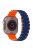 For Apple Watch 10 46mm / Ultra 2 / Ultra 49mm / 9 8 7 45mm / SE (2023) SE (2022) SE 6 5 4 44mm / 3 2 1 42mm Magnetic Smartwatch Band - Midnight Blue+Orange