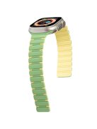 For Apple Watch 10 46mm / Ultra 2 / Ultra 49mm / 9 8 7 45mm / SE (2023) SE (2022) SE 6 5 4 44mm / 3 2 1 42mm Magnetic Smartwatch Band - Mint Green+Light Yellow