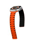 For Apple Watch 10 46mm / Ultra 2 / Ultra 49mm / 9 8 7 45mm / SE (2023) SE (2022) SE 6 5 4 44mm / 3 2 1 42mm Magnetic Smartwatch Band - Orange+Black