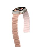 For Apple Watch 10 46mm / Ultra 2 / Ultra 49mm / 9 8 7 45mm / SE (2023) SE (2022) SE 6 5 4 44mm / 3 2 1 42mm Magnetic Smartwatch Band - Pink+Rose Pink