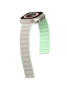 For Apple Watch 10 46mm / Ultra 2 / Ultra 49mm / 9 8 7 45mm / SE (2023) SE (2022) SE 6 5 4 44mm / 3 2 1 42mm Magnetic Smartwatch Band - Starlight+Mint Green