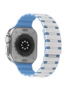 For Apple Watch 10 46mm / Ultra 2 / Ultra 49mm / 9 8 7 45mm / SE (2023) SE (2022) SE 6 5 4 44mm / 3 2 1 42mm Magnetic Smartwatch Band - White+Mist Blue