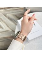 For Apple Watch 10 46mm / Ultra 2 / Ultra 49mm / 9 8 7 45mm / SE (2023) SE (2022) SE 6 5 4 44mm / 3 2 1 42mm Magnetic Stainless Steel Band 9-Bead - Rose Gold