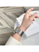 For Apple Watch 10 46mm / Ultra 2 / Ultra 49mm / 9 8 7 45mm / SE (2023) SE (2022) SE 6 5 4 44mm / 3 2 1 42mm Magnetic Stainless Steel Band 9-Bead - Silver