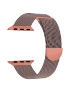 For Apple Watch 10 46mm / Ultra 2 / Ultra 49mm / 9 8 7 45mm / SE (2023) SE (2022) SE 6 5 4 44mm / 3 2 1 42mm Magnetic Strap Milanese Mesh Watch Bands - Pink+Orange