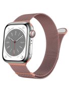 For Apple Watch 10 46mm / Ultra 2 / Ultra 49mm / 9 8 7 45mm / SE (2023) SE (2022) SE 6 5 4 44mm / 3 2 1 42mm Magnetic Strap Milanese Mesh Watch Bands - Pink+Orange