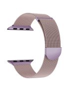 For Apple Watch 10 46mm / Ultra 2 / Ultra 49mm / 9 8 7 45mm / SE (2023) SE (2022) SE 6 5 4 44mm / 3 2 1 42mm Magnetic Strap Milanese Mesh Watch Bands - Pink+Purple