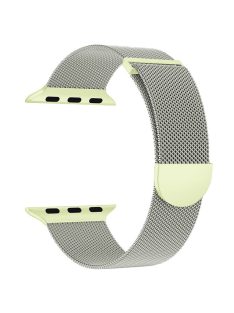   For Apple Watch 10 46mm / Ultra 2 / Ultra 49mm / 9 8 7 45mm / SE (2023) SE (2022) SE 6 5 4 44mm / 3 2 1 42mm Magnetic Strap Milanese Mesh Watch Bands - Starlight+Green