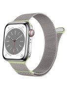 For Apple Watch 10 46mm / Ultra 2 / Ultra 49mm / 9 8 7 45mm / SE (2023) SE (2022) SE 6 5 4 44mm / 3 2 1 42mm Magnetic Strap Milanese Mesh Watch Bands - Starlight+Green