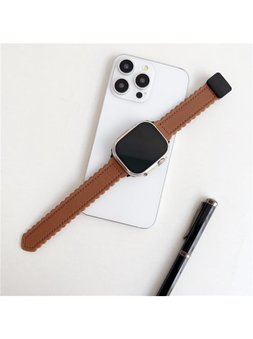 For Apple Watch 10 46mm / Ultra 2 / Ultra 49mm / 9 8 7 45mm / SE (2023) SE (2022) SE 6 5 4 44mm / 3 2 1 42mm Magnetic Watch Strap - Brown