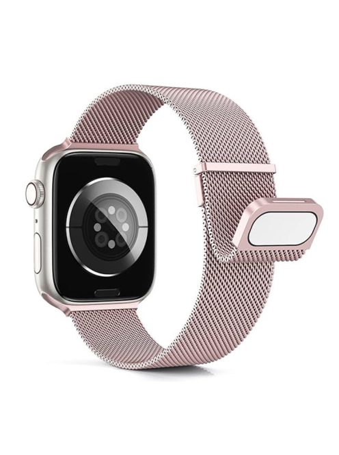 For Apple Watch 10 46mm / Ultra 2 / Ultra 49mm / 9 8 7 45mm / SE (2023) SE (2022) SE 6 5 4 44mm / 3 2 1 42mm Magnetic Watch Strap - Rose Pink