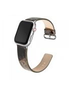 For Apple Watch 10 46mm / Ultra 2 / Ultra 49mm / 9 8 7 45mm / SE (2023) SE (2022) SE 6 5 4 44mm / 3 2 1 42mm Marble Leather Watch Band - Coffee