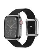 For Apple Watch 10 46mm / Ultra 2 / Ultra 49mm / 9 8 7 45mm / SE (2023) SE (2022) SE 6 5 4 44mm / 3 2 1 42mm Men's Watch Band Leather Strap - All Black