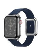 For Apple Watch 10 46mm / Ultra 2 / Ultra 49mm / 9 8 7 45mm / SE (2023) SE (2022) SE 6 5 4 44mm / 3 2 1 42mm Men's Watch Band Leather Strap - Navy Blue