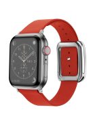 For Apple Watch 10 46mm / Ultra 2 / Ultra 49mm / 9 8 7 45mm / SE (2023) SE (2022) SE 6 5 4 44mm / 3 2 1 42mm Men's Watch Band Leather Strap - Orange Red