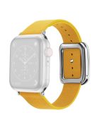 For Apple Watch 10 46mm / Ultra 2 / Ultra 49mm / 9 8 7 45mm / SE (2023) SE (2022) SE 6 5 4 44mm / 3 2 1 42mm Men's Watch Band Leather Strap - Yellow