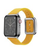 For Apple Watch 10 46mm / Ultra 2 / Ultra 49mm / 9 8 7 45mm / SE (2023) SE (2022) SE 6 5 4 44mm / 3 2 1 42mm Men's Watch Band Leather Strap - Yellow