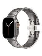 For Apple Watch 10 46mm / Ultra 2 / Ultra 49mm / 9 8 7 45mm / SE (2023) SE (2022) SE 6 5 4 44mm / 3 2 1 42mm Metal Butterfly Buckle Watch Band - Grey