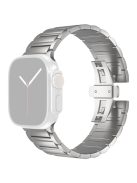 For Apple Watch 10 46mm / Ultra 2 / Ultra 49mm / 9 8 7 45mm / SE (2023) SE (2022) SE 6 5 4 44mm / 3 2 1 42mm Metal Butterfly Buckle Watch Band - Silver