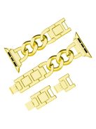 For Apple Watch 10 46mm / Ultra 2 / Ultra 49mm / 9 8 7 45mm / SE (2023) SE (2022) SE 6 5 4 44mm / 3 2 1 42mm Metal Chain Smartwatch Band - Gold