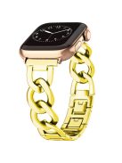 For Apple Watch 10 46mm / Ultra 2 / Ultra 49mm / 9 8 7 45mm / SE (2023) SE (2022) SE 6 5 4 44mm / 3 2 1 42mm Metal Chain Smartwatch Band - Gold