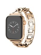 For Apple Watch 10 46mm / Ultra 2 / Ultra 49mm / 9 8 7 45mm / SE (2023) SE (2022) SE 6 5 4 44mm / 3 2 1 42mm Metal Chain Smartwatch Band - Rose Gold