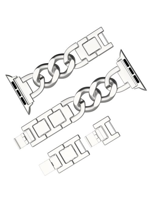 For Apple Watch 10 46mm / Ultra 2 / Ultra 49mm / 9 8 7 45mm / SE (2023) SE (2022) SE 6 5 4 44mm / 3 2 1 42mm Metal Chain Smartwatch Band - Silver