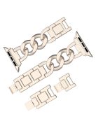 For Apple Watch 10 46mm / Ultra 2 / Ultra 49mm / 9 8 7 45mm / SE (2023) SE (2022) SE 6 5 4 44mm / 3 2 1 42mm Metal Chain Smartwatch Band - Starlight