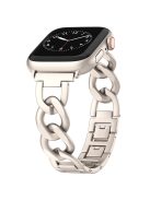 For Apple Watch 10 46mm / Ultra 2 / Ultra 49mm / 9 8 7 45mm / SE (2023) SE (2022) SE 6 5 4 44mm / 3 2 1 42mm Metal Chain Smartwatch Band - Starlight