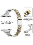 For Apple Watch 10 46mm / Ultra 2 / Ultra 49mm / 9 8 7 45mm / SE (2023) SE (2022) SE 6 5 4 44mm / 3 2 1 42mm Metal Strap - Silver / Gold