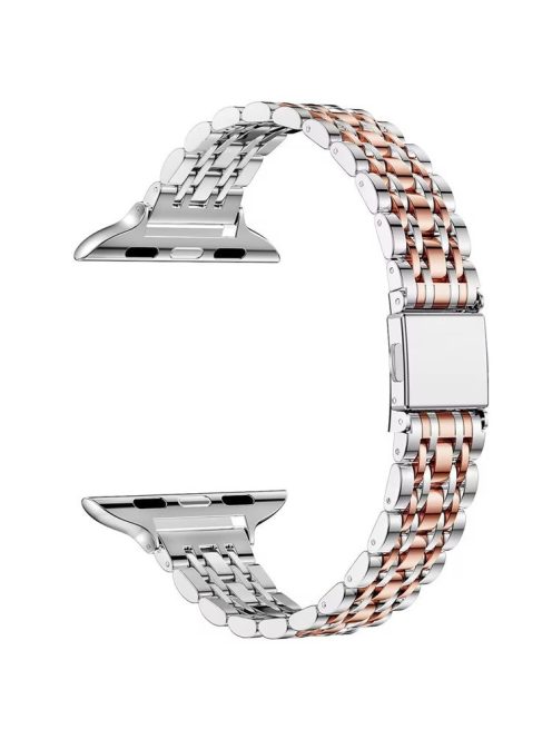 For Apple Watch 10 46mm / Ultra 2 / Ultra 49mm / 9 8 7 45mm / SE (2023) SE (2022) SE 6 5 4 44mm / 3 2 1 42mm Metal Strap - Silver / Rose Gold