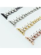 For Apple Watch 10 46mm / Ultra 2 / Ultra 49mm / 9 8 7 45mm / SE (2023) SE (2022) SE 6 5 4 44mm / 3 2 1 42mm Metal Watch Strap Rhinestone Decor Watchband - Gold