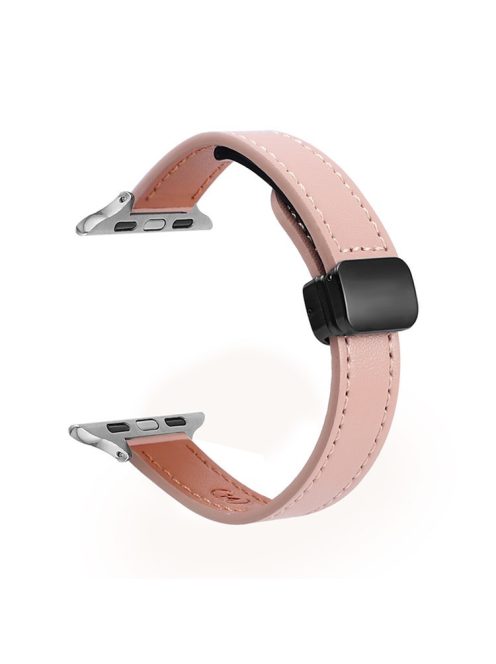 For Apple Watch 10 46mm / Ultra 2 / Ultra 49mm / 9 8 7 45mm / SE (2023) SE (2022) SE 6 5 4 44mm / 3 2 1 42mm Microfiber Leather Band - Pink