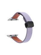 For Apple Watch 10 46mm / Ultra 2 / Ultra 49mm / 9 8 7 45mm / SE (2023) SE (2022) SE 6 5 4 44mm / 3 2 1 42mm Microfiber Leather Band - Purple