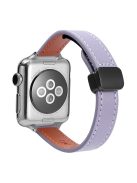 For Apple Watch 10 46mm / Ultra 2 / Ultra 49mm / 9 8 7 45mm / SE (2023) SE (2022) SE 6 5 4 44mm / 3 2 1 42mm Microfiber Leather Band - Purple