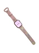 For Apple Watch 10 46mm / Ultra 2 / Ultra 49mm / 9 8 7 45mm / SE (2023) SE (2022) SE 6 5 4 44mm / 3 2 1 42mm Microfiber Leather Watch Strap - Color Pink