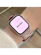 For Apple Watch 10 46mm / Ultra 2 / Ultra 49mm / 9 8 7 45mm / SE (2023) SE (2022) SE 6 5 4 44mm / 3 2 1 42mm Microfiber Leather Watch Strap - Color Pink