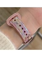 For Apple Watch 10 46mm / Ultra 2 / Ultra 49mm / 9 8 7 45mm / SE (2023) SE (2022) SE 6 5 4 44mm / 3 2 1 42mm Microfiber Leather Watch Strap - Color Pink