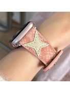 For Apple Watch 10 46mm / Ultra 2 / Ultra 49mm / 9 8 7 45mm / SE (2023) SE (2022) SE 6 5 4 44mm / 3 2 1 42mm Microfiber Leather Watch Strap - Pink